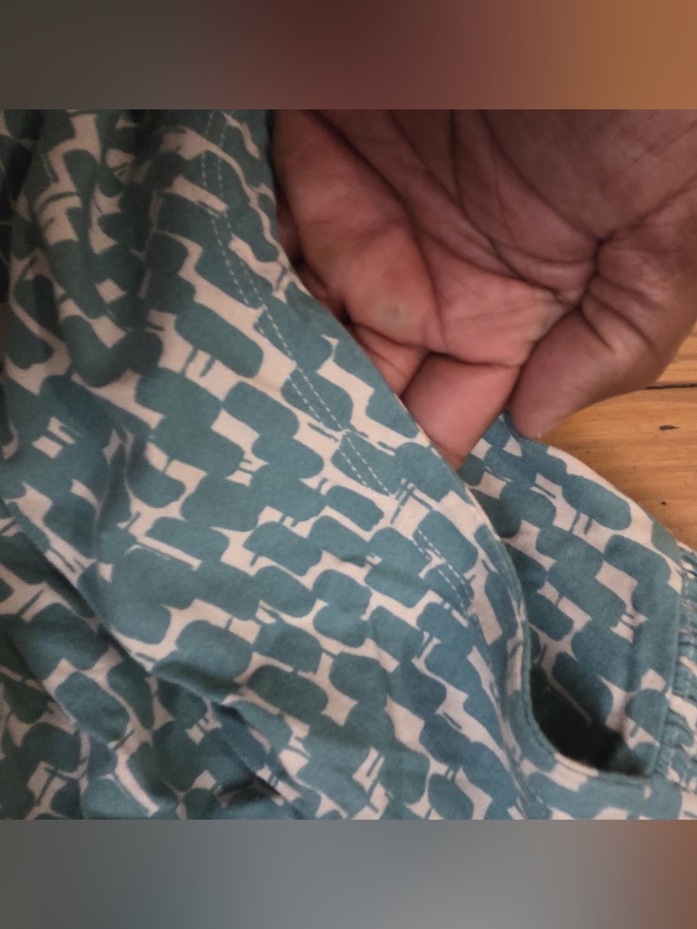 Boden Teal and White Printed Cap-Sleeve Midi Dress - Picture 6 of 6